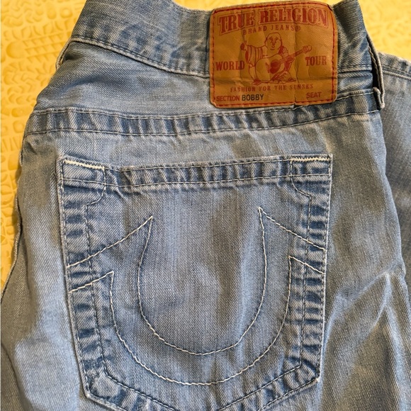 Vintage True Religion Men's Blue Jeans with Distressing - Picture 2 of 11